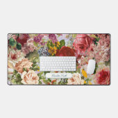 ヴィンテージ花2コラージュ デスクマット (キーボード&マウス)