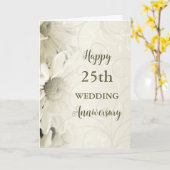 ヴィンテージ花25結婚周年記念カード カード (黄色い花)