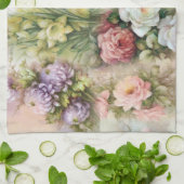 ヴィンテージ花 キッチンタオル (折り畳み)