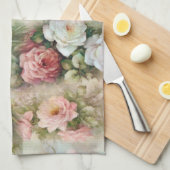 ヴィンテージ花 キッチンタオル (四つ折り)