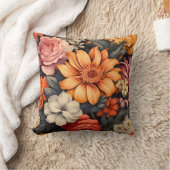 ヴィンテージ花 クッション (ブランケット)