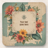 ヴィンテージ花 コースター (正面)