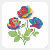 ヴィンテージ花 スクエアシール (正面)