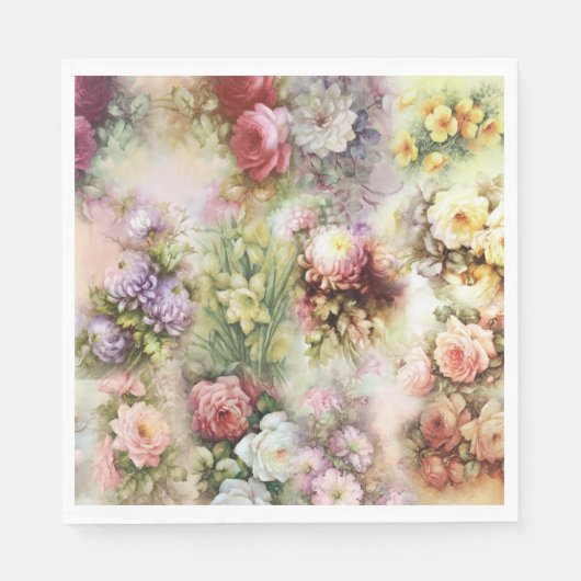 ヴィンテージ花 スタンダードランチョンナプキン (正面)
