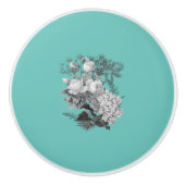 ヴィンテージ花 セラミックノブ (正面)