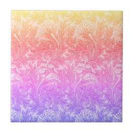 ヴィンテージ花 タイル