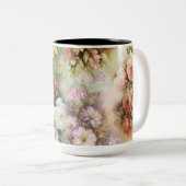 ヴィンテージ花 ツートーンマグカップ (正面右)