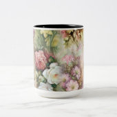 ヴィンテージ花 ツートーンマグカップ (中央)