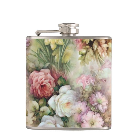 ヴィンテージ花 フラスク (正面)