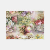 ヴィンテージ花 フリースブランケット (正面(横))