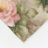 ヴィンテージ花 フリースブランケット (角)