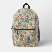 ヴィンテージ花 プリントバックパック (正面)