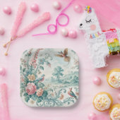 ヴィンテージ花 ペーパープレート (パーティー)