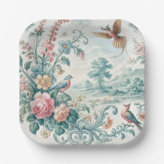 ヴィンテージ花 ペーパープレート (正面)