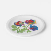 ヴィンテージ花 ペーパープレート (アングル)