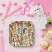 ヴィンテージ花 ペーパープレート (パーティー)