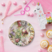 ヴィンテージ花 ペーパープレート (パーティー)