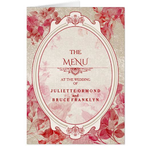ヴィンテージ花 – メニューカード (正面)