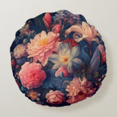 ヴィンテージ花 ラウンドクッション (裏面)