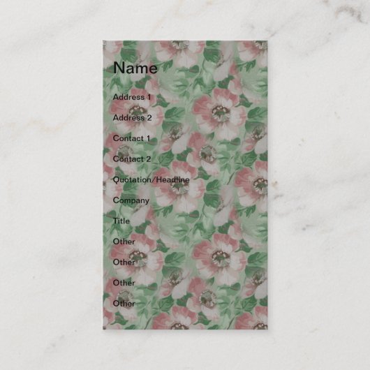 ヴィンテージ花 名刺 (正面)