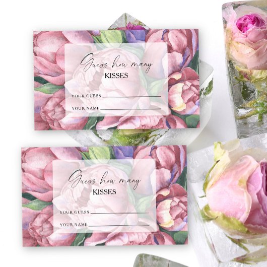 ヴィンテージ花、推測キスブライダルゲーム エンクロージャーカード