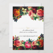 ヴィンテージ花、金ゴールド枠 セーブザデート (裏面)