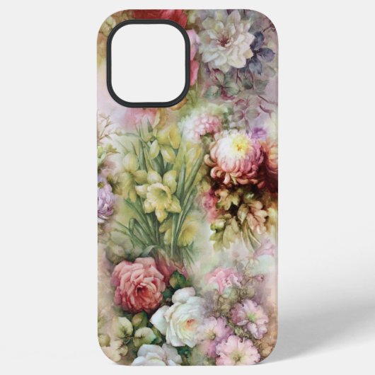 ヴィンテージ花 iPhoneケース (裏面)