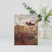 ヴィンテージ花monet s-garden-in-argenteuil-sun ポストカード (スタンド正面)