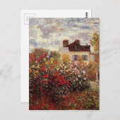 ヴィンテージ花monet s-garden-in-argenteuil-sun ポストカード (正面/裏面)