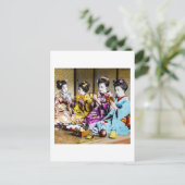 ヴィンテージ芸者がお茶の日本でメイク ポストカード (スタンド正面)