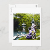 ヴィンテージ芸者がアヒルを見る|過去記事 ポストカード (正面/裏面)