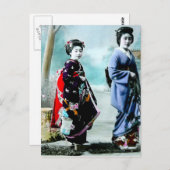 ヴィンテージ芸者と舞妓芸者 舞妓日本 ポストカード (正面/裏面)