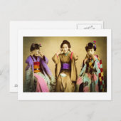 ヴィンテージ芸者は昔日本を見ない ポストカード (正面/裏面)