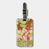 ヴィンテージ芸者コラージュ ラゲッジタグ (正面縦)