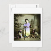 ヴィンテージ芸者3人が色鮮やかに|過去記事 ポストカード (正面/裏面)