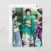 ヴィンテージ芸者3名 ポストカード (正面/裏面)