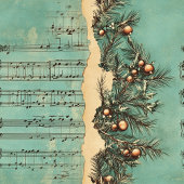 ヴィンテージ芸術的クリスマスカロールズパステルグリーン フリースブランケット