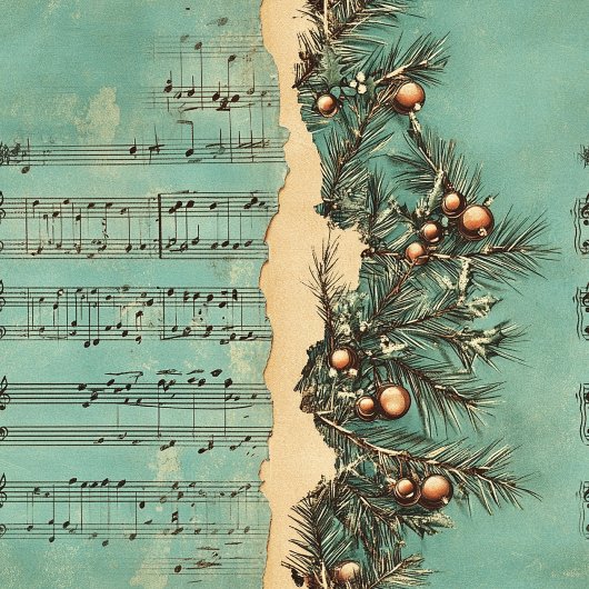 ヴィンテージ芸術的クリスマスカロールズパステルグリーン フリースブランケット