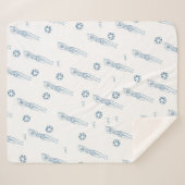 ヴィンテージ芸術的スイミングチームパターン シェルパブランケット (正面(横))