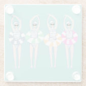 ヴィンテージ芸術的スイミング泳ぐ人スイムリングや輪プール ガラスコースター (裏面)