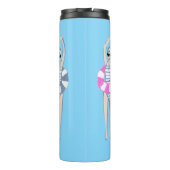 ヴィンテージ芸術的スイミング泳ぐ人スイムリングや輪プール タンブラー (裏面)