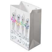 ヴィンテージ芸術的スイミング泳ぐ人スイムリングや輪プール ミディアムペーパーバッグ (正面アングル)