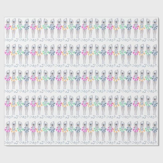 ヴィンテージ芸術的スイミング泳ぐ人スイムリングや輪プール ラッピングペーパー (フラット)