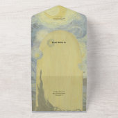 ヴィンテージ芸術的スター全員で結婚式を招待 オールインワン招待状 (外側)