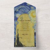 ヴィンテージ芸術的スター全員で結婚式を招待 オールインワン招待状 (内側)