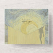 ヴィンテージ芸術的スター全員で結婚式を招待 オールインワン招待状 (裏面)