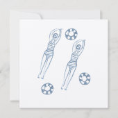 ヴィンテージ芸術的スナイクロ泳ぐ人イラストレーション サンキューカード (正面)