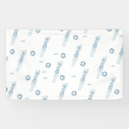 ヴィンテージ芸術的スニークロスイミングチームガールズ 横断幕