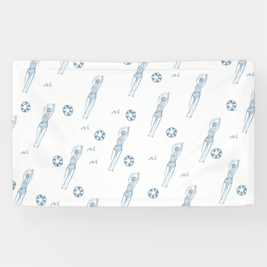 ヴィンテージ芸術的スニークロスイミングチームガールズ 横断幕 (横)