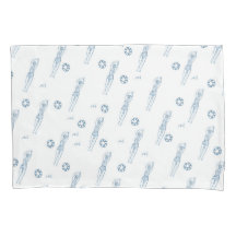 ヴィンテージ芸術的スニークロ泳ぐ人ブルーパターン